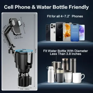 ​​2-in-1 Universal Car Cup Phone Holder​​ Adjustable Long Arm with 360° Rotation Fits All Smartphones Perfect for Cars & SUVs