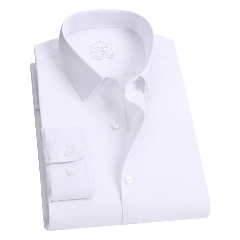 Spring and Autumn Men's Long Sleeve Modal Business No-Iron Professional Work Fitting Anti-Wrinkle Stretch Large Size Shirt S-8XL