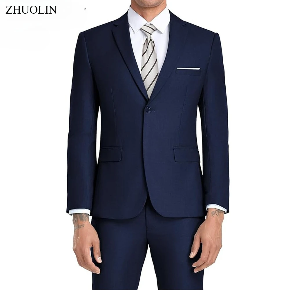  Suits For Men Sets 2 Pieces Wedding Elegant Jackets Pants Vest Stretch Blazers Tailored Formal Full 2025 Costume