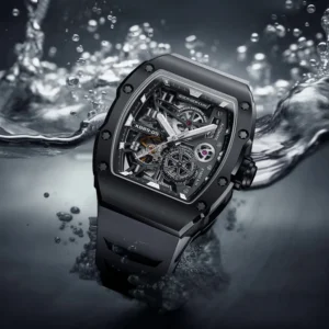 Custom Men's Watch Luxury Automatic Watches for Men High-end Hollow Rose gold Stainless Steel Mechanical Wrist Watch Reloj Clock