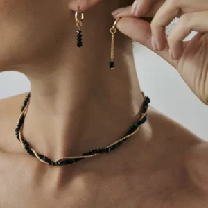 Fashion Double Layered Wrapped Necklace For Women Boho Geometric Transparent Crystal Chain Jewelry Valentine's Gift N521