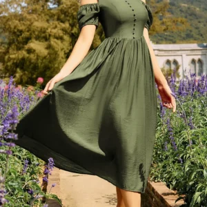 Women Renaissance Summer Midi Dress Cottagecore Sleeveless Sweetheart Lace Up Dress