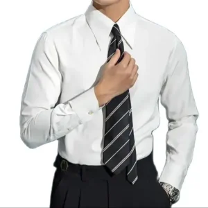 Men's shirt design retro trendy brand long pointed shirt - men's authentic retro appearance custom shirt