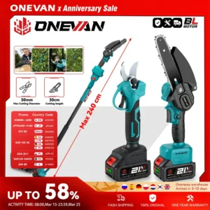 Brushless 3500W Electric Chainsaw Telescoping Pole 4 IN 1 Pruner High Branch Saw Garden Tree Pruning Tool For 21V 18V Battery