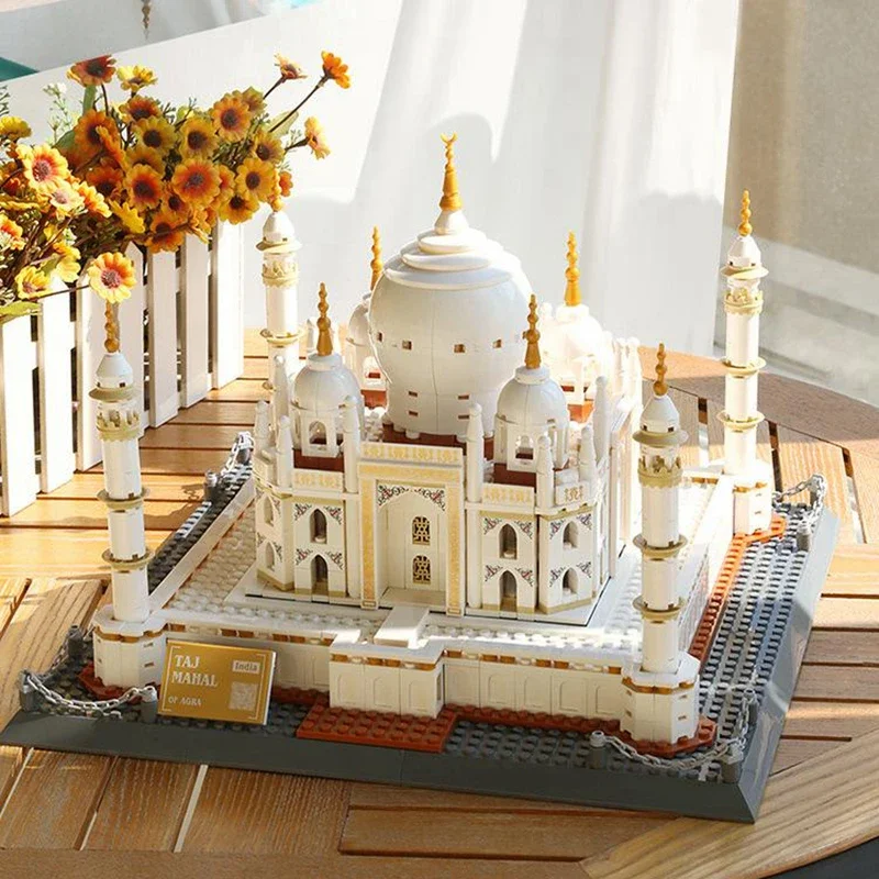 1113pcs Creative Building Blocks Set World Great Architecture Large Taj Mahal Model Kit Bricks to Kids Toy Compatible with 10189