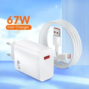 67W USB C Fast Charger Quick Charging Charger QC 3.0 USB Charger Adapter With Type C Charging Cable EU US UK Wall Power Adapter