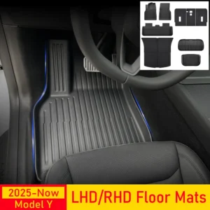 Floor Mats for Tesla Model Y 2025 2026 Juniper All Weather Trunk Mat Kick Pads Cargo Frunk Liners Seatback Protector Accessories