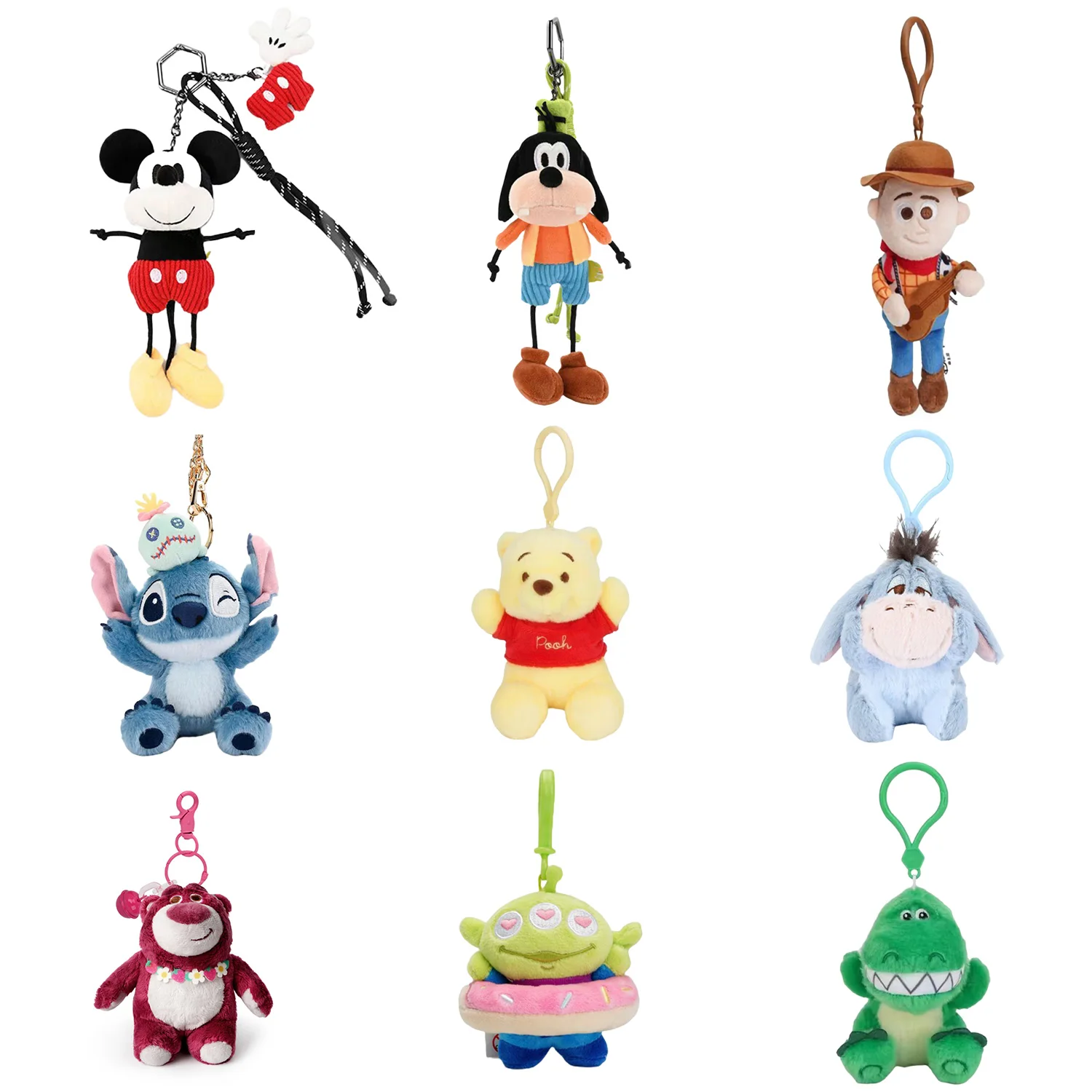 Disney Stitch Lotso Winnie Mickey Plush Toys Stuffed Doll TV Movie Character Anime Figures Ideal Gift for Children Baby Birthday