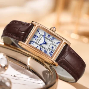 New Pagani Designs Quartz Watches For Woman Simple Rectangle Woman Watch Brown Leather Band Gifts Reloj Mujer relojes para damas