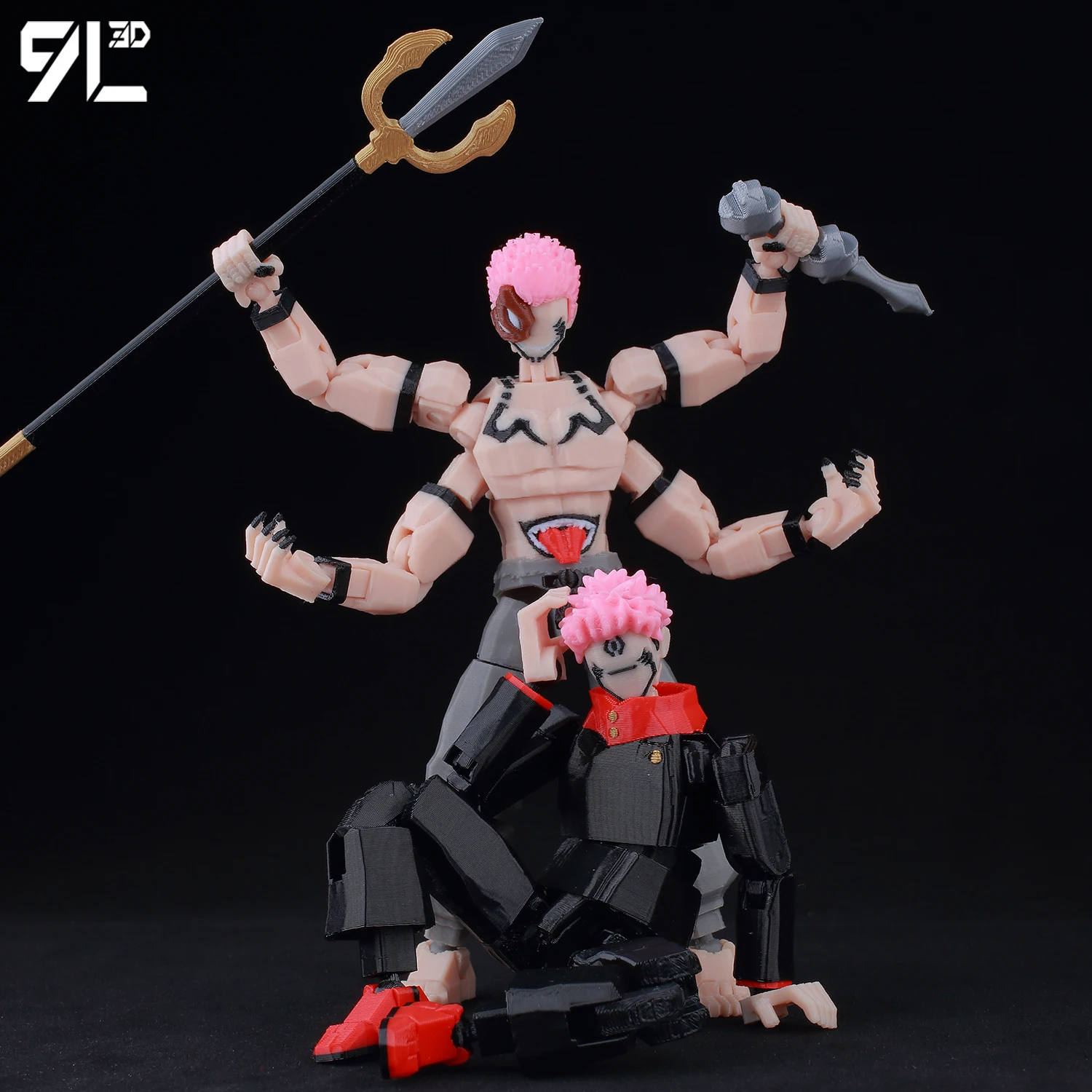 9L3D Jujutsu Kaisen Sukuna Yuji Figure Lucky13 Anime Collectible Toy Titan13 Multi-Jointed Poseable T13 Cursed King Model Gift