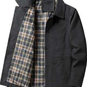 Men Autumn Winter Brand Jacket Mens Business Coats Turn Down Collar Zipper Loose Windbreaker Outerwear Mens Fashion Jackets