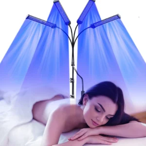 360° Rotation Tanning Machine 60W 4-Head 432 LEDS Blue Light Tanning Lamp Wavelength 460nm & 490nm Solarium Beauty-Health