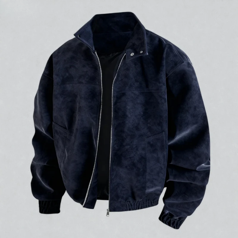 2025 Autumn and Winter New Jacket Men's Stand Up Collar Jacket Loose, Comfortable, Versatile, Handsome, High-quality Jacket Men