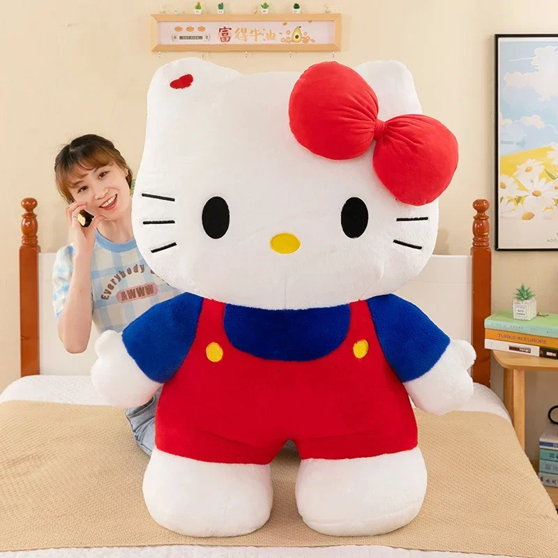 New 80cm Oversize Kawaii Sanrio Hello Kitty Plushie Doll Hello Kitty Pink Stuffed Toys Cute Anime Soft Pillow Kids Birthday Gift