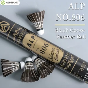 ALP 806 Badminton Shuttlecocks 12Pcs Black Goose Feather Badminton Balls for Training Badminton Sports 77 76 Speed Shuttlecock