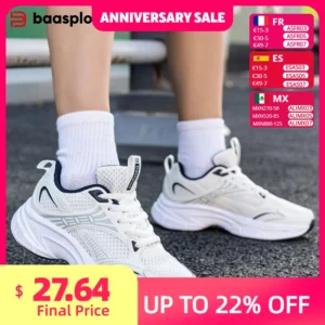 Baasploa Women Running Shoes 35-42 Fashion Lightweight Mesh Breathable Sport Shoes Comfort Soft Female Outdoor Casual Sneakers