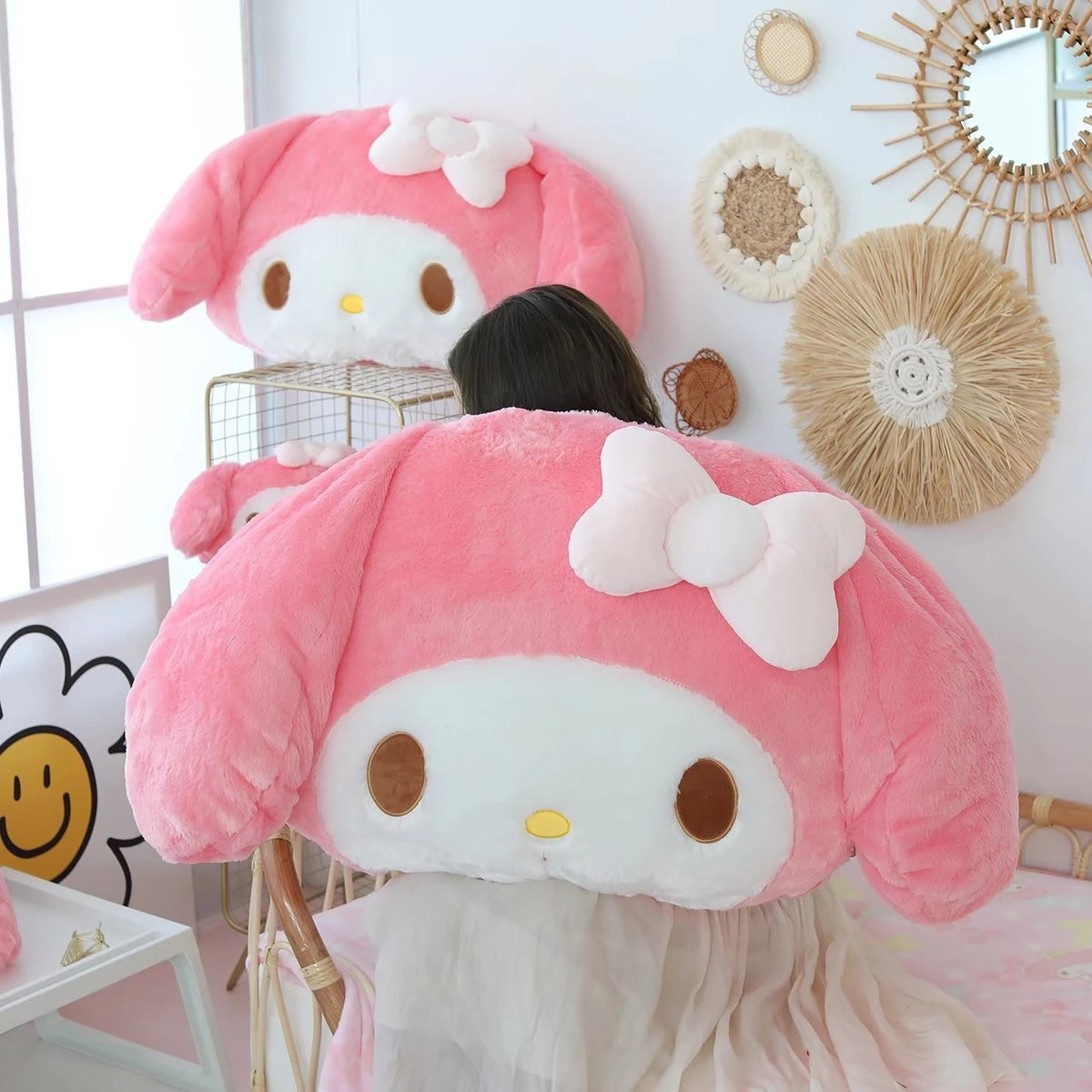 Sanrio My Melody Peluches Back Cushion Sofa Bed Big Size My Melody Kuromi Throw Pillow Cartoon Anime Pillow Home Decor