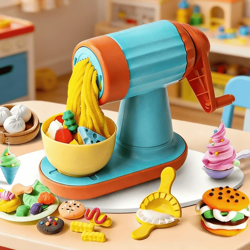 Play Dough Tools Slice Ice Cream Maker Noodle Machine DIY Mold Kit Modelling Clay Non Toxic Food Grade Soft Clay Set Kids