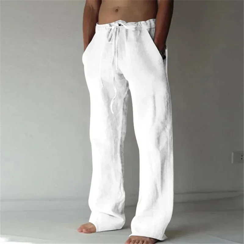 ropa hombre baggy pants Men's Cotton Linen Casual Pants Breathable Trousers Fitness Streetwear Clothing Jogging Autumn Summer