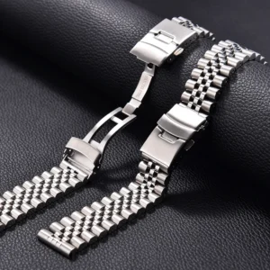Straight End 316LStainless Steel Watch Strap for Jubilee SKX007/009 for Seiko Metal Watch band 20mm 22mm Folding Buckle Bracelet