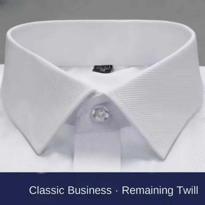 M-6XL Classic Men's French Cuffs Dress Shirt Long Sleeve Covered Placket Formal Business Standard-fit Office Work White Shirts