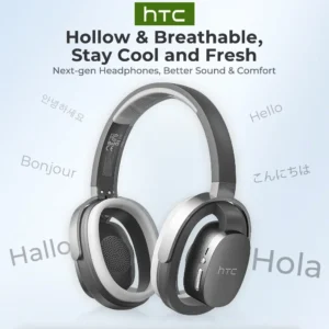 HTC HP07 Bluetooth V6.0 Wireless Open-Ear Headphones Foldable Punchy Bass Headset for PC Laptop phone TV lightweight Hollow Airy