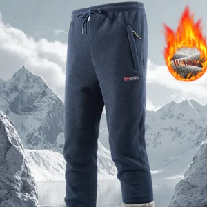 Fleece Elastic Bottom Sweatpants with Pockets, Relaxed Fit, Moisture Wicking, Breathable