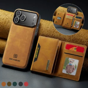 2 in 1 Detachable Magnetic Leather Phone Case for IPhone 17 Air 16 15 14 13 12 11 Plus Pro Max Wallet Cover Cards Holder Pocket