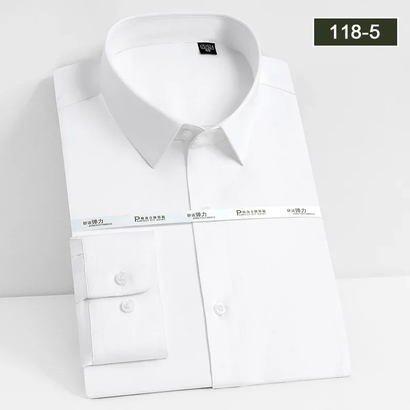 Men's white shirt long sleeved wedding business non ironing formal wear professional workwear casual wrinkle resistant shirt