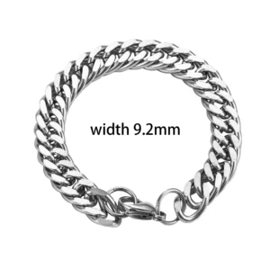 9.2mm Width  Selling Cuban Bracelet Stainless Steel Link Hand Chain