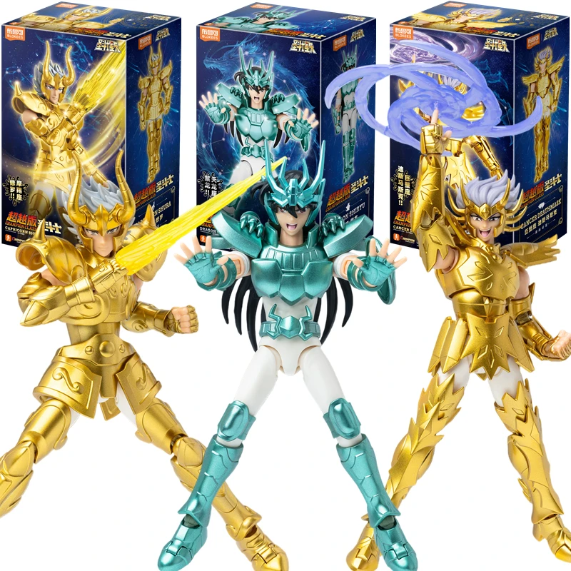 BLOKEES Original Gold Saint Seiya DRAGON SHIRYU CAPRICORN SHURA CANCER DEATHMASK CHAMPION CLASS Action Figure Anime Toys Gift
