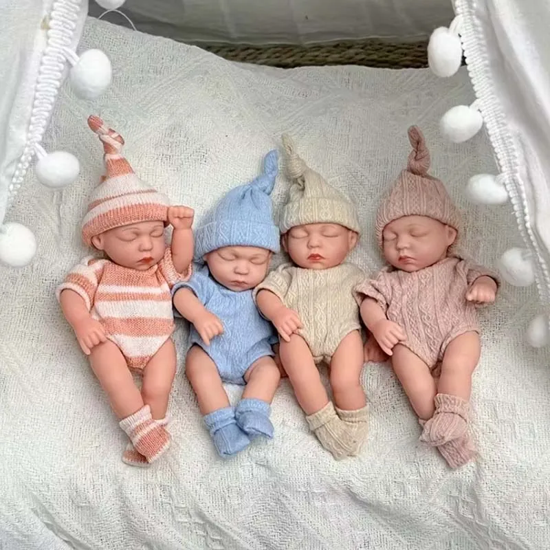 7.8 Inch Reborn Dolls 20cm Baby Toys Mini Soft and Full Body Vinyl Bebe Doll Cute Mini Reborn Baby Doll For Girls Birthday Gift
