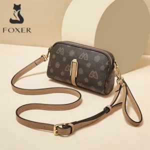 FOXER Women Small Crossbody Bag Shoulder Bag with Wrist Strap Lady Fashion Messenger Bag Mini  Cellphone Purse