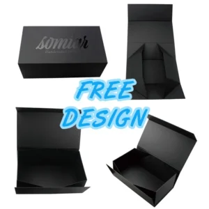 Lot custom box logo pink color Paperboard Folding paper box Magnetic available packaging hair wigs cosmetic gift box