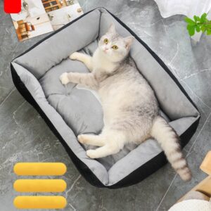 Large Washable Calming Dog Bed, Plush Mat for Puppies & Cats