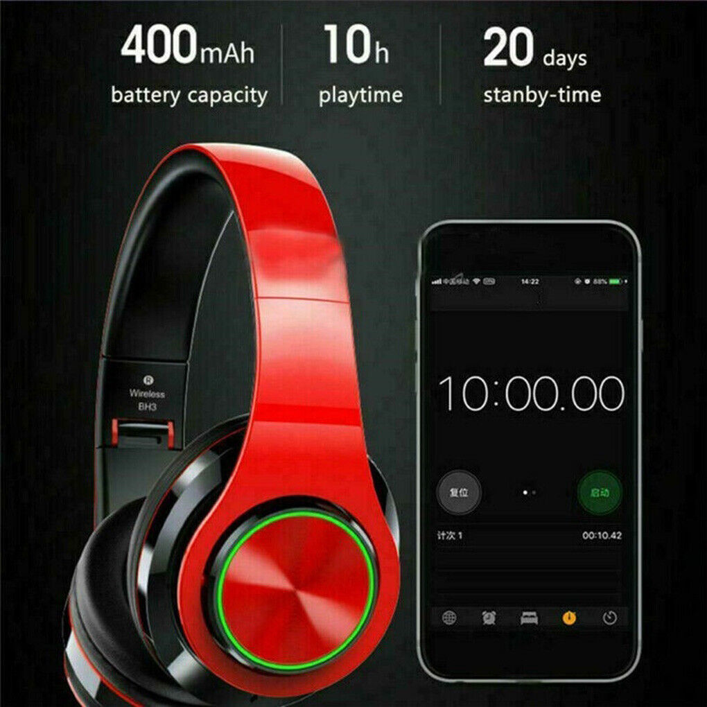 Wireless Bluetooth Headphones Over-Ear Noise Canceling All Devices UK--white - Image 5