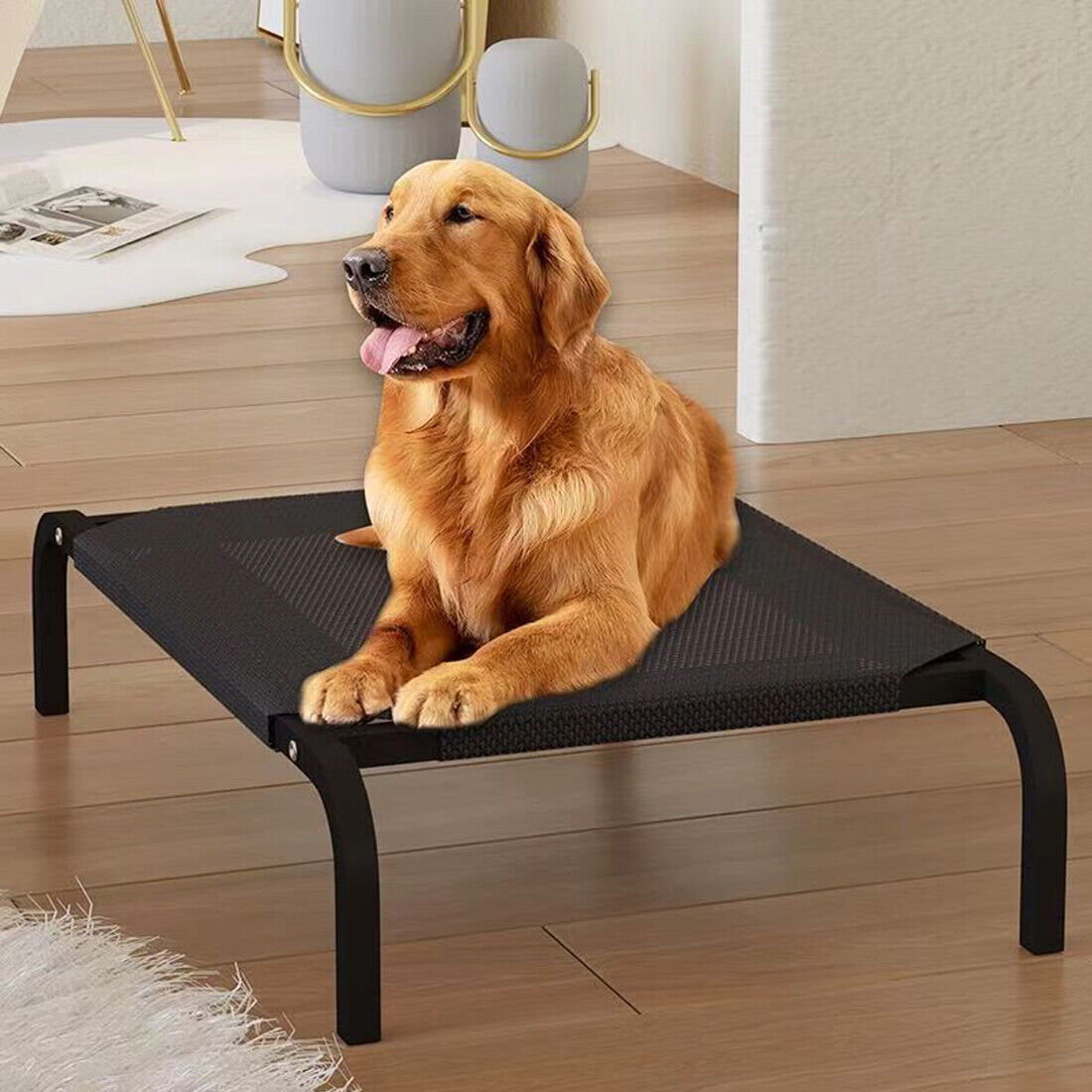 Elevated Dog Bed Pet Cat Mesh Camping Cot Indoor Outdoor Waterproof Two Size UK - Image 8