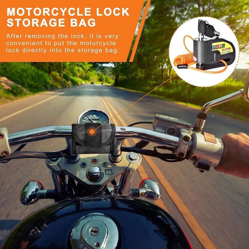 Disc Lock For Motorbike - Alarm Function With Vibration Alert, Aluminum Build, 1.5M Reminder Cable - Quick Locking, - Image 6