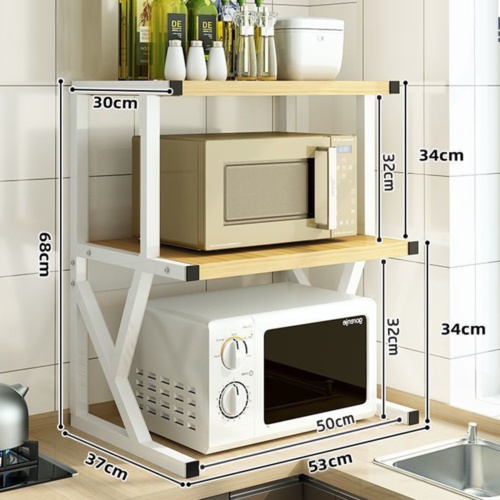 2 3 Tier Microwave Oven Rack Stand Storage Holder Kitchen Corner Shelf Black - Image 7