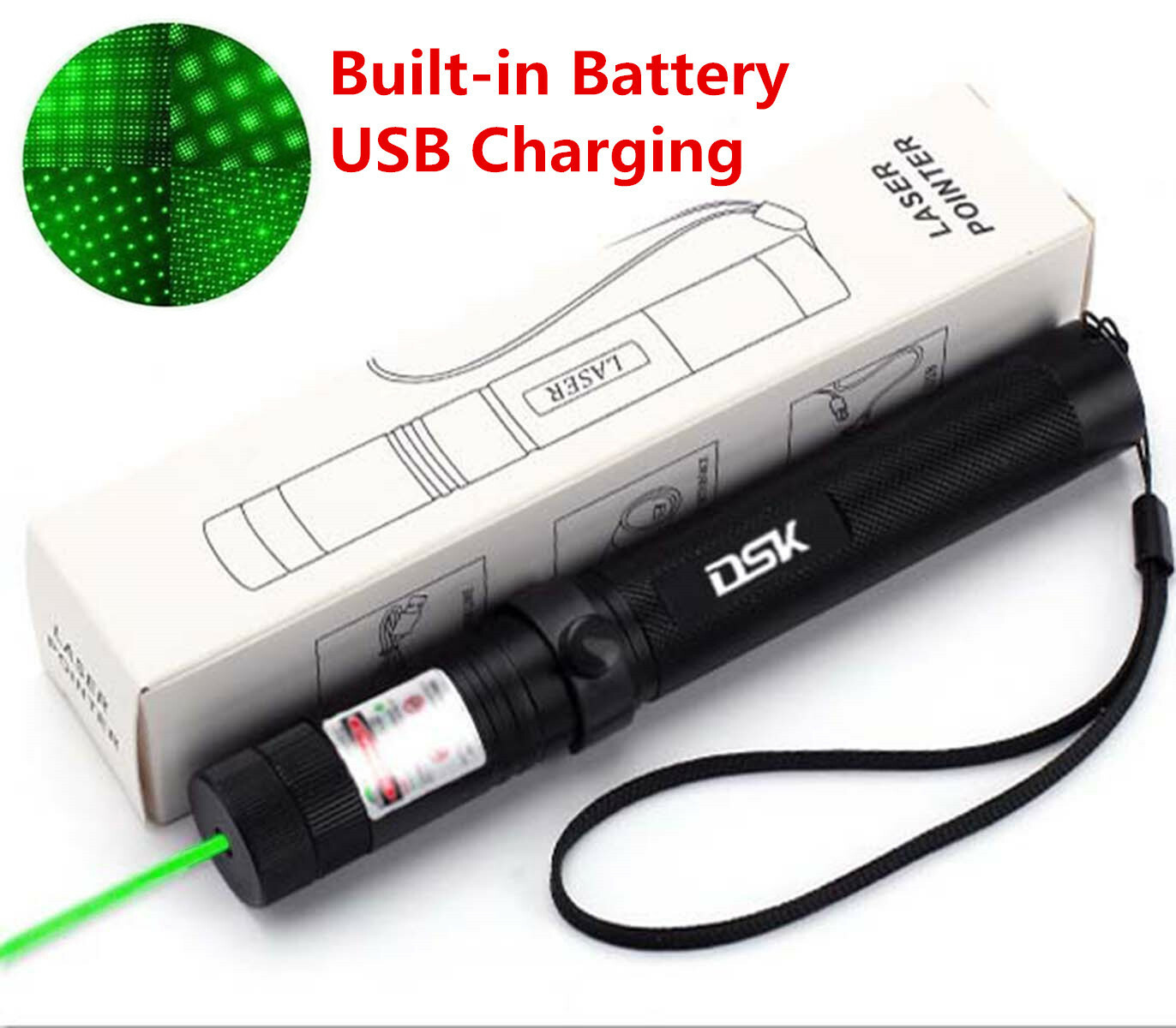 USB Rechargeable Green Laser Pointer Pen Light 990Miles 532NM Astronomy Visible Beam Light 1mw Flashlight Torch - Image 8