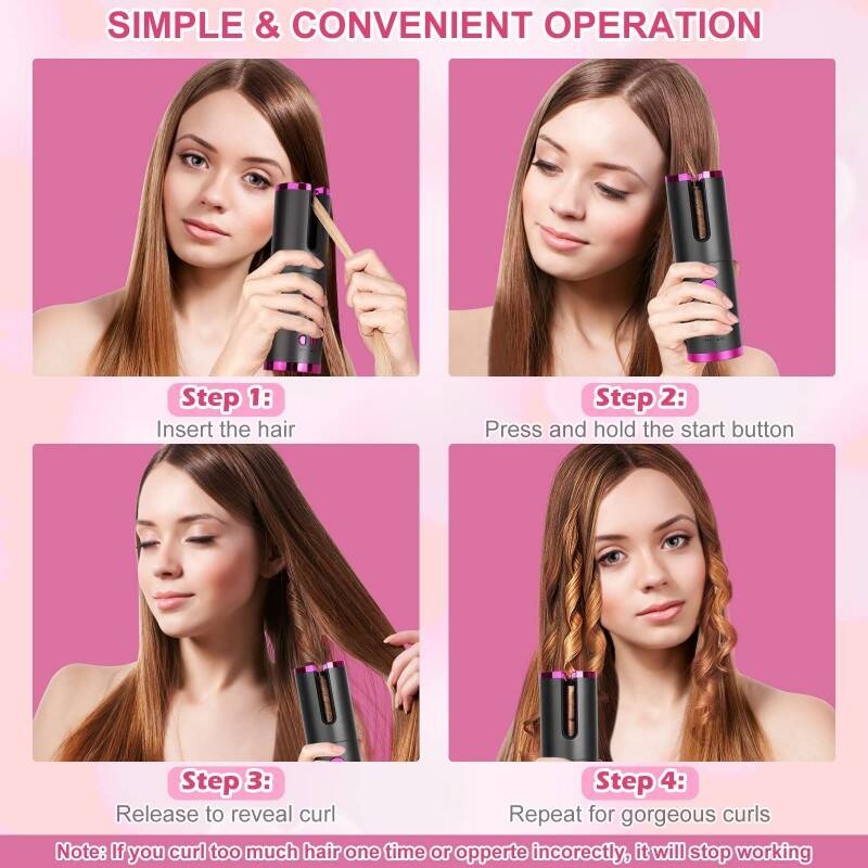 Wireless Automatic Hair Curler And Cordless Hair Curler For Effortless Styling, Perfect Hair Curler, Automatic Curler, Automatic Curling Iron - Image 5
