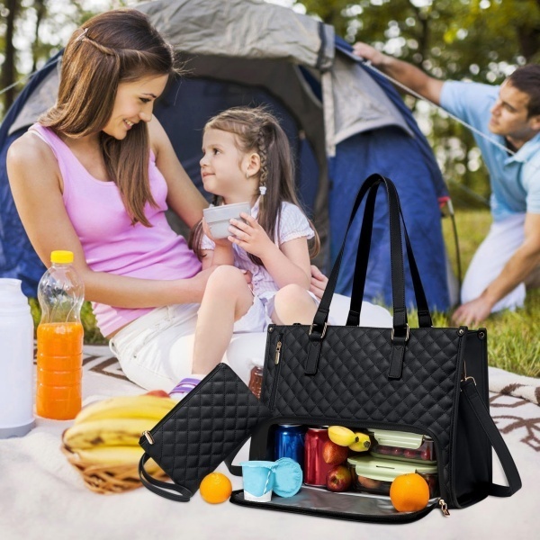 2 In 1 Insulated Lunch Tote Bag For Women Large Capacity Computer Handbag Work - Image 10