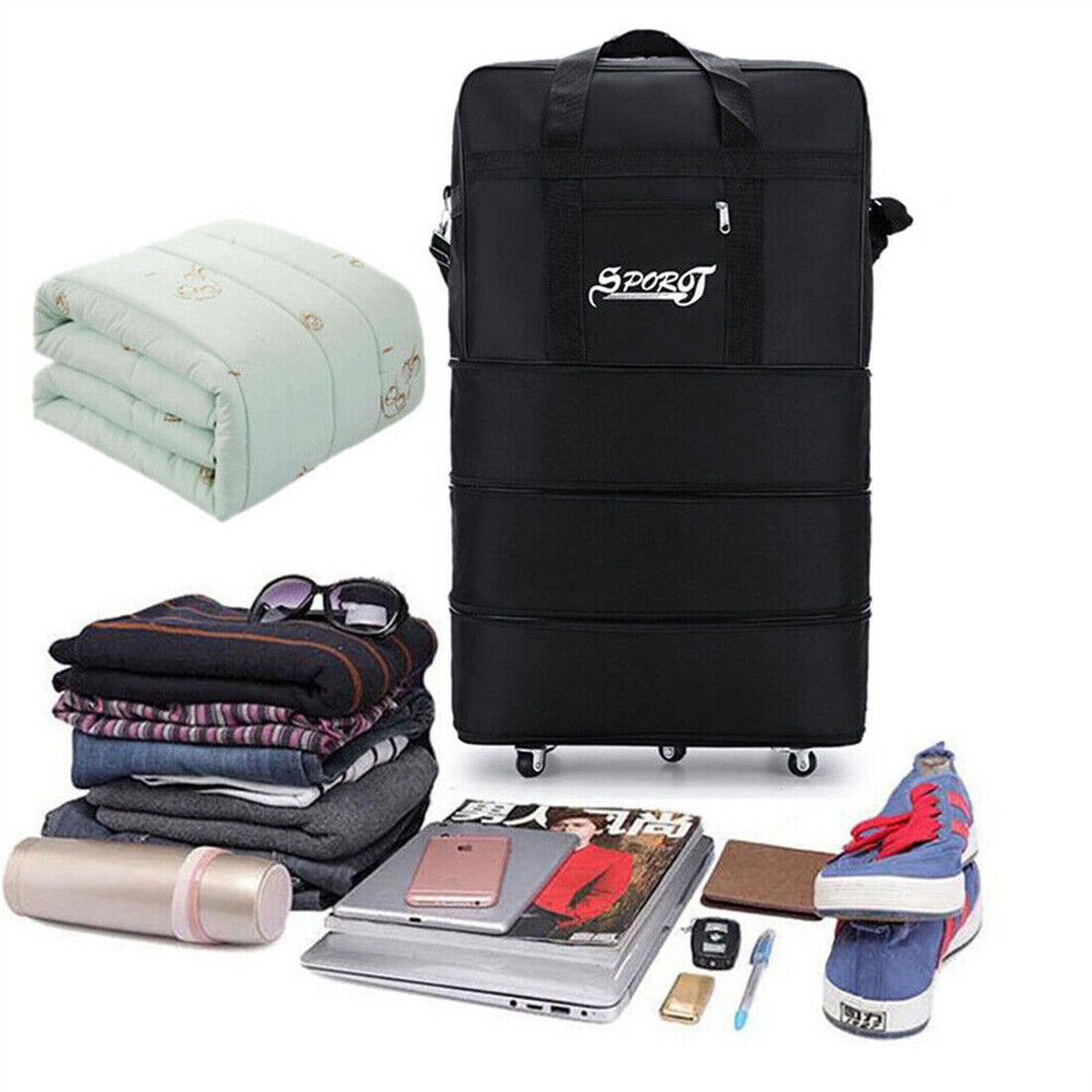 42 Extra Large Lightweight Luggage Trolley Suitcase Travel Bag Handbag BAG UK - Image 3