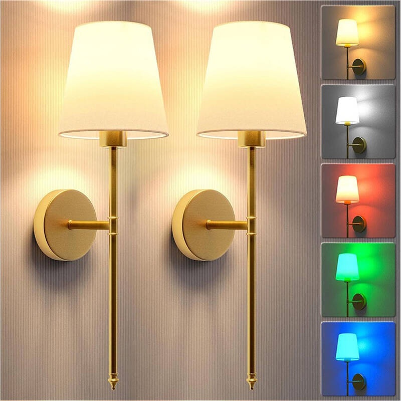 2-piece Wall Lamp Set With Remote Control Classical Industrial Style Wall Lamps And Wall Decorations Easy-installation Wall Lamps Suitable For Bedrooms And Corridors Adjustable Brightness Wall - Image 2