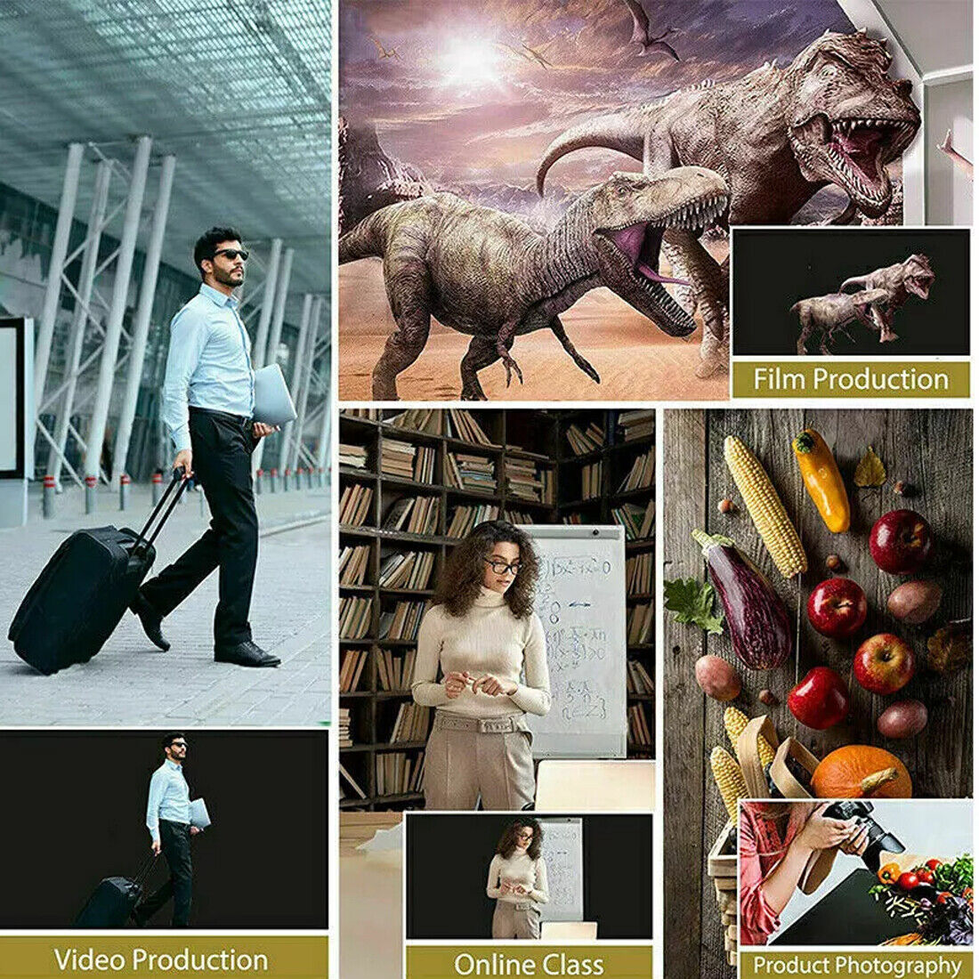 Photography Backdrop Photo Background Fabric Screen Studio 2X3M Colors UK-Black Style - Image 5