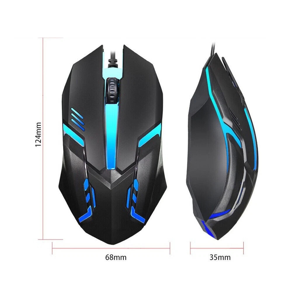 UK Gaming Keyboard And Mouse Set RGB LED USB For PC Laptop Xbox One PS4 PS - Image 2