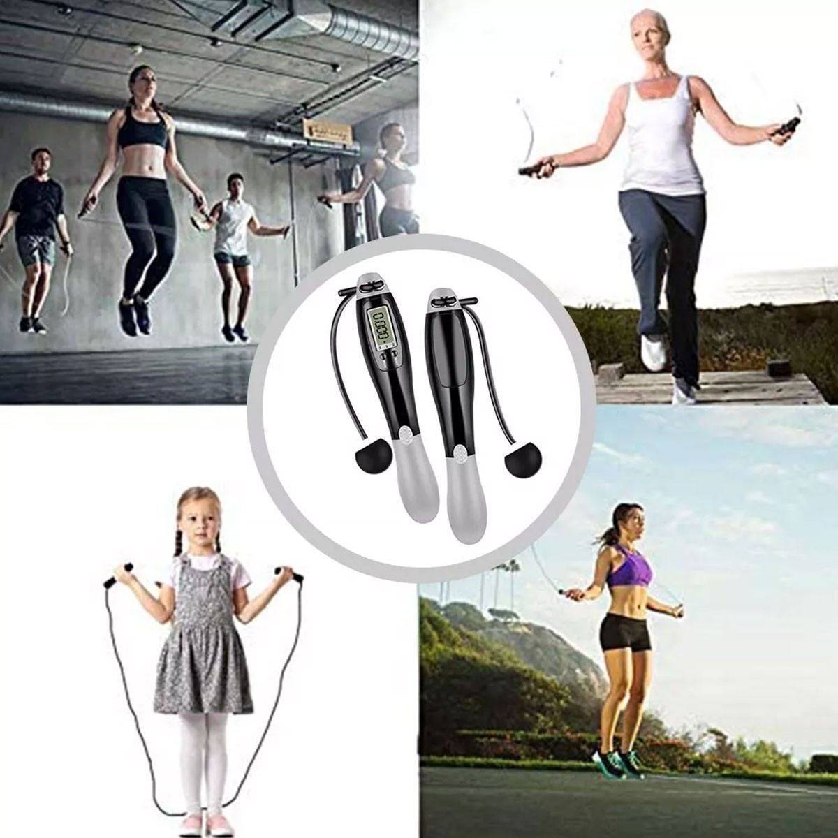 Cordless Skipping Rope Ropes Smart Screen With Weighted For Sports Fitness - Image 5