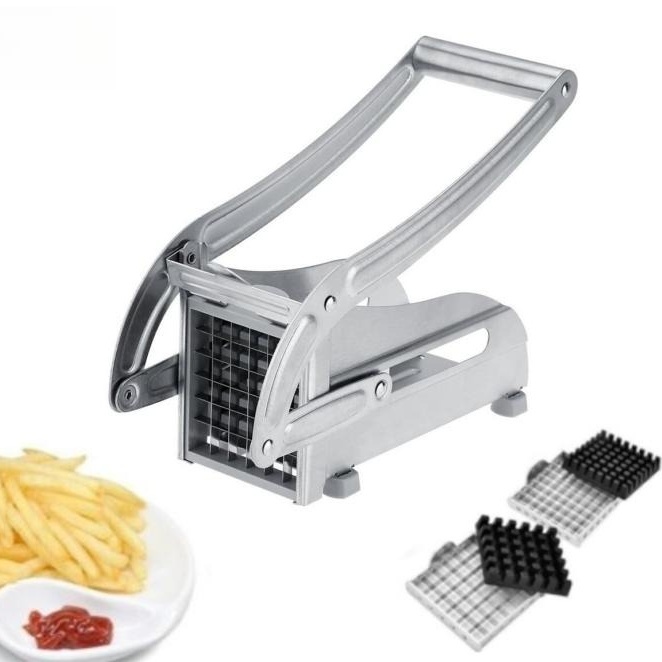 2 Blades Stainless Steel French Fry Cutter Potato Vegetable Slicer Chopper Dicer