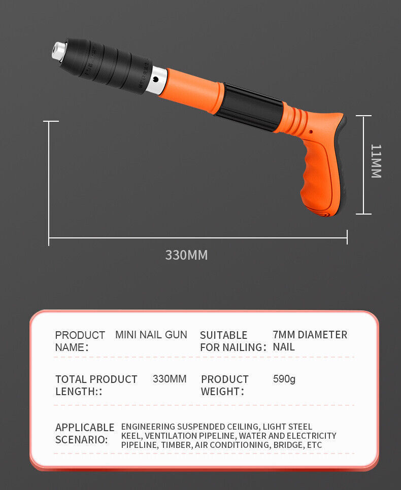 Woodworking Integrated Air Nailer Manual Steel Nail Nailer 4 Gears Power Gun NEW - Image 7