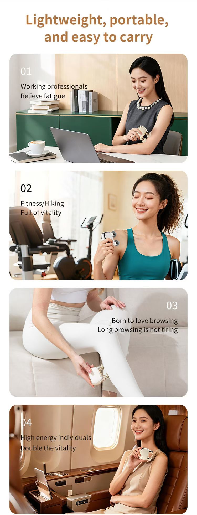 Mini Muscle Massage Gun Electric Fascia Massager 2 Heads For Neck & Body - Image 9